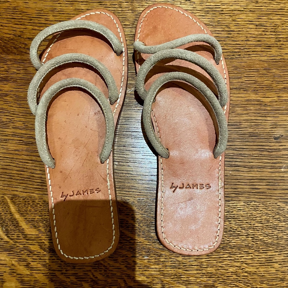 By James Nude suede Marianna sandal